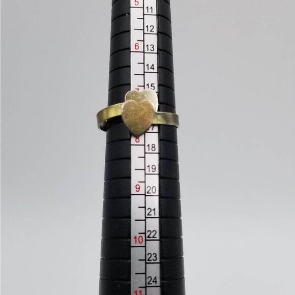 Silver tone double twin heart ring adjustable size‎ R142 - Picture 5 of 5